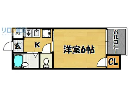 マンション田村(1K/4階)の間取り写真