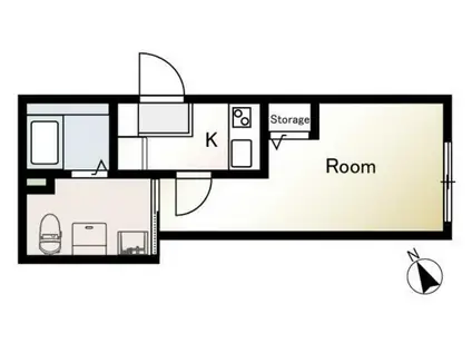 R2ハイツ(1K/2階)の間取り写真