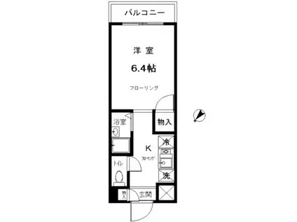 サンディール(1K/2階)の間取り写真