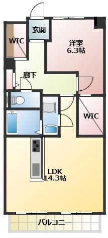 小林ビル(1LDK/5階)の間取り写真