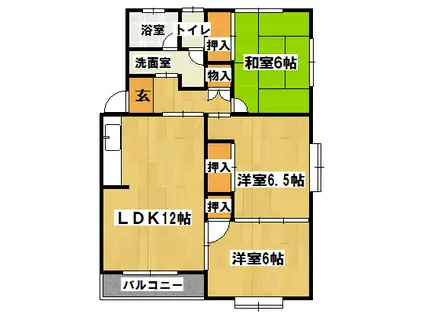 白金ハイツ(3LDK/2階)の間取り写真