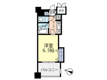 グランヴァン両国(1K/2階)の間取り写真