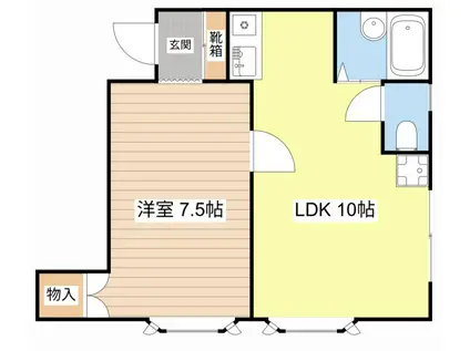 コーポ山本(1LDK/2階)の間取り写真