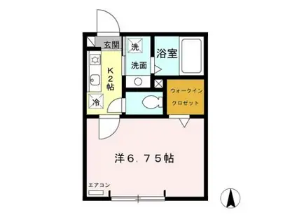 ポラリス祖師谷(1K/1階)の間取り写真