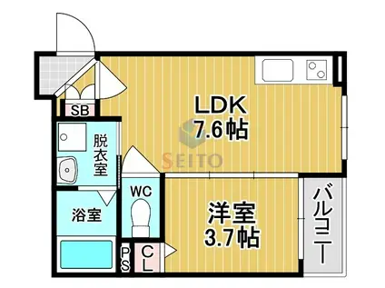 LIERRE(1LDK/1階)の間取り写真