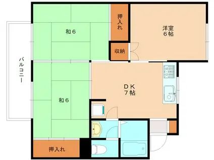 メゾン若宮(3DK/2階)の間取り写真