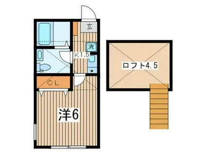 テレーズ(1K/2階)の間取り写真