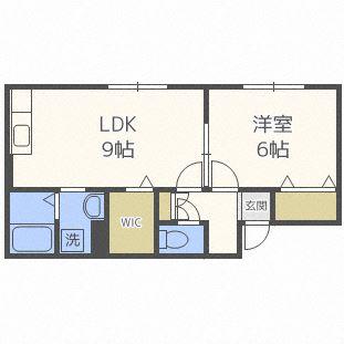 セジュール麻生(1LDK/2階)の間取り写真