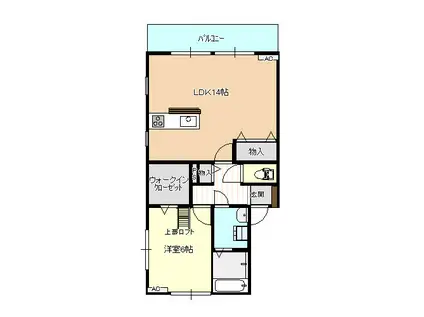 たんぽぽコーポ藤木B棟(1LDK/2階)の間取り写真