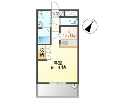 ガーデンスクエア(1K/1階)の間取り写真