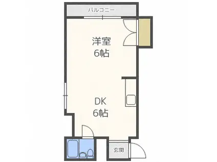 コーポ幌北(1DK/4階)の間取り写真