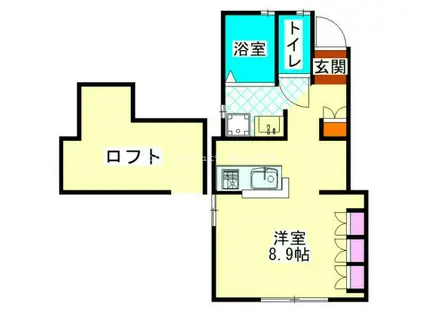 フォンテIII(ワンルーム/2階)の間取り写真