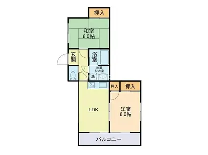 ラフォーレ3番館(2LDK/4階)の間取り写真