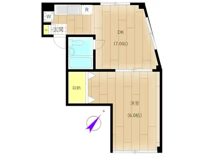 メゾン小松(1DK/3階)の間取り写真