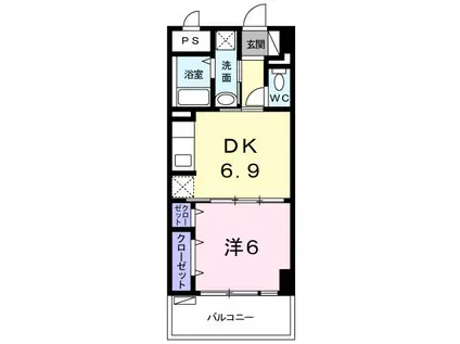 ブローテ 古蔵(1DK/2階)の間取り写真