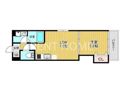プロスパーコート長瀬(1LDK/2階)の間取り写真