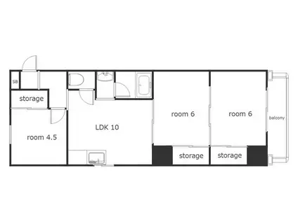 さくらマンション中川(3LDK/8階)の間取り写真