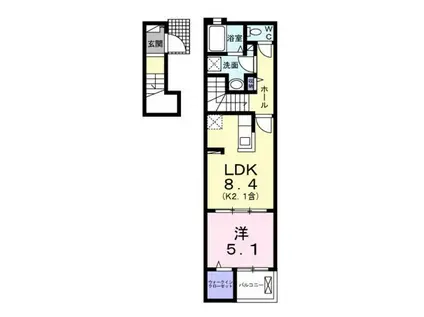 フォンターナ・ガルボII(1LDK/2階)の間取り写真