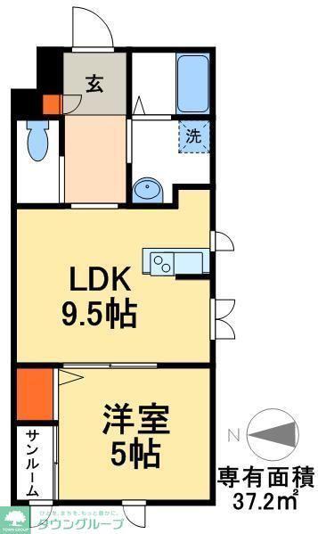 ラヴィエント綾瀬(1LDK/2階)の間取り写真