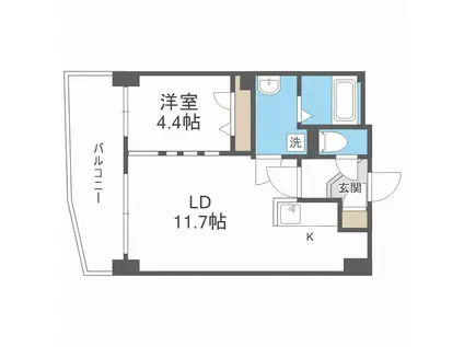 ビッグパレス中島公園(1LDK/5階)の間取り写真