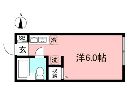 アップルハウス(ワンルーム/1階)の間取り写真