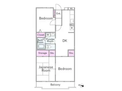 ランドフォレスト北越谷 II(3DK/4階)の間取り写真