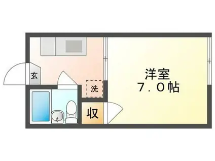 旭ハイツ(1K/1階)の間取り写真