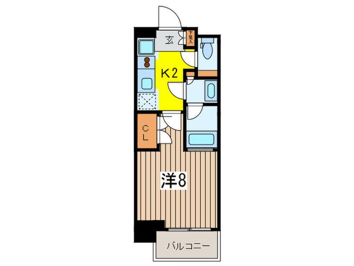 パークハビオ人形町(1K/4階)の間取り写真