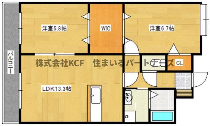 グランコード(2LDK/3階)の間取り写真