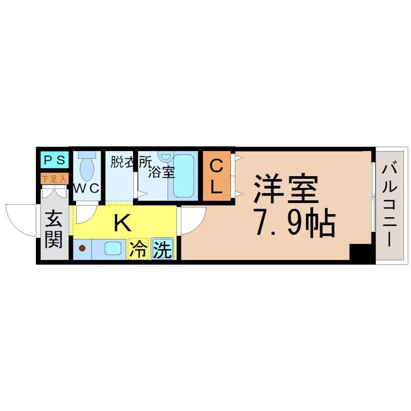 リアライズ黄金(1K/4階)の間取り写真