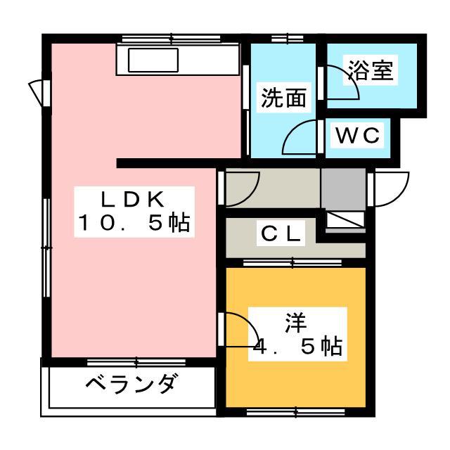 コンフォードIII(1LDK/2階)の間取り写真