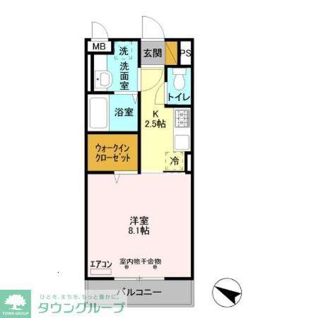 アグスター(1K/3階)の間取り写真