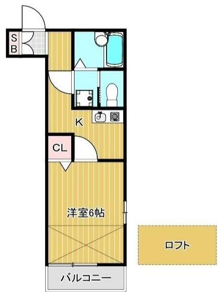 アネシス戸塚(1K/2階)の間取り写真