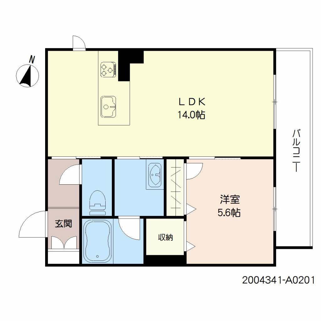 シャーメゾン堀川(1LDK/2階)の間取り写真
