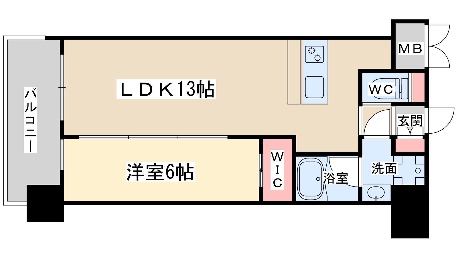 プレジオ梅田(1LDK/4階)の間取り写真