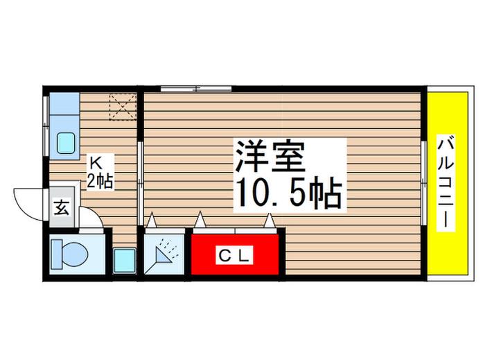 コーポ久邇(1K/2階)の間取り写真
