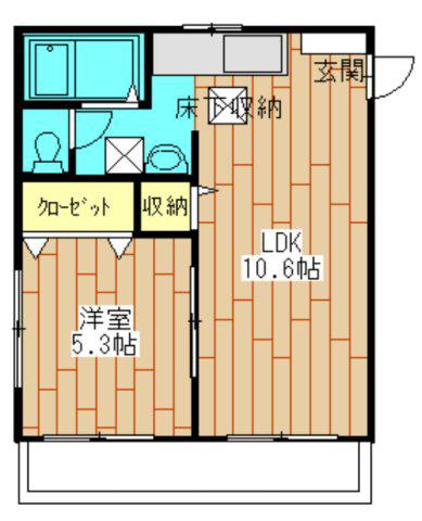 フランボワージュ(1LDK/2階)の間取り写真