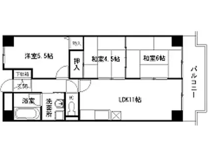 ハイグレード志紀(3LDK/6階)の間取り写真