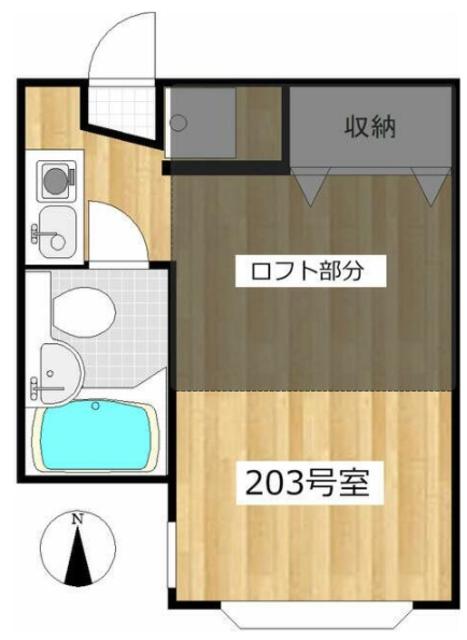 パレット西生田A(ワンルーム/2階)の間取り写真