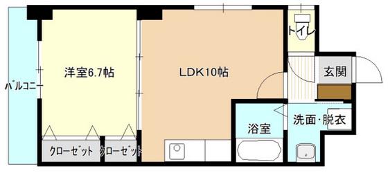 トリビュート(1LDK/4階)の間取り写真