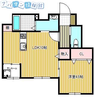 オリエントパーク(1LDK/1階)の間取り写真