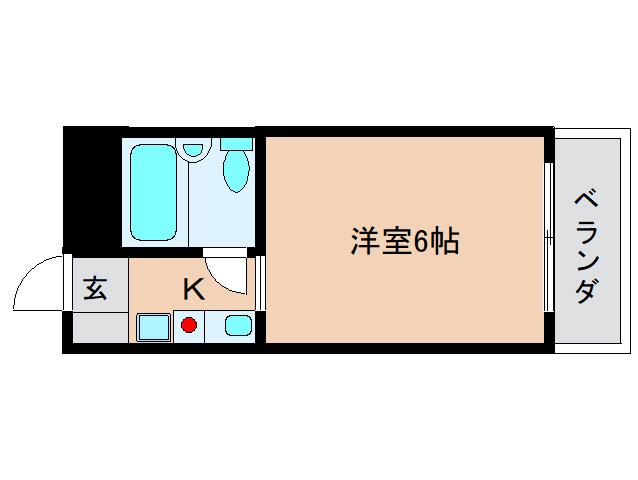 福島ビル(1K/2階)の間取り写真