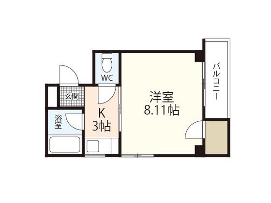 メゾンKR(1K/3階)の間取り写真