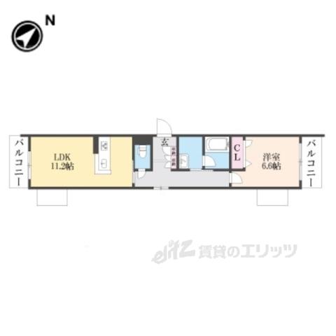 サンヴィアンテ長尾2(1LDK/2階)の間取り写真