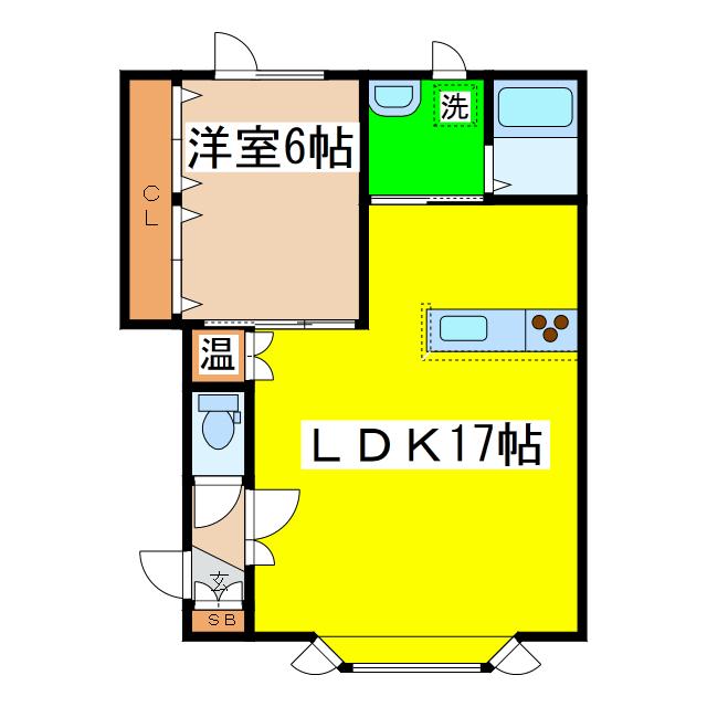 レスト中園(1LDK/2階)の間取り写真