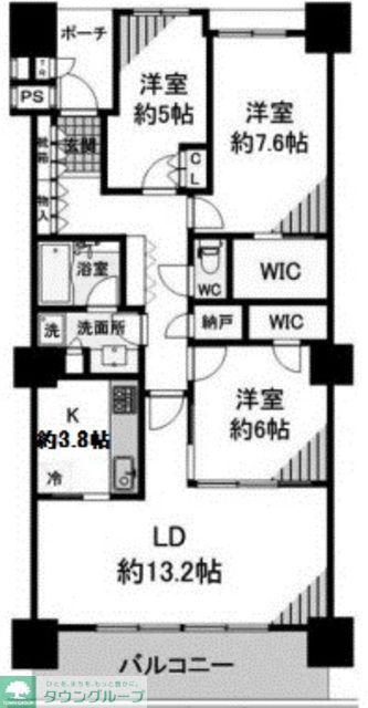 シティタワー品川(3LDK/13階)の間取り写真
