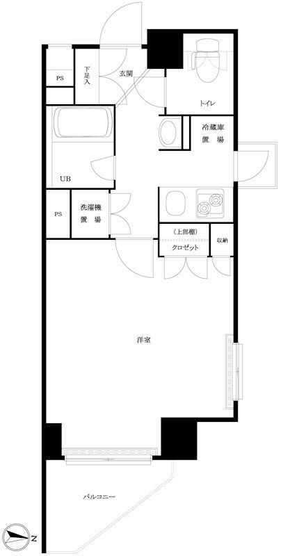 ルーブル中野坂上伍番館(1K/4階)の間取り写真