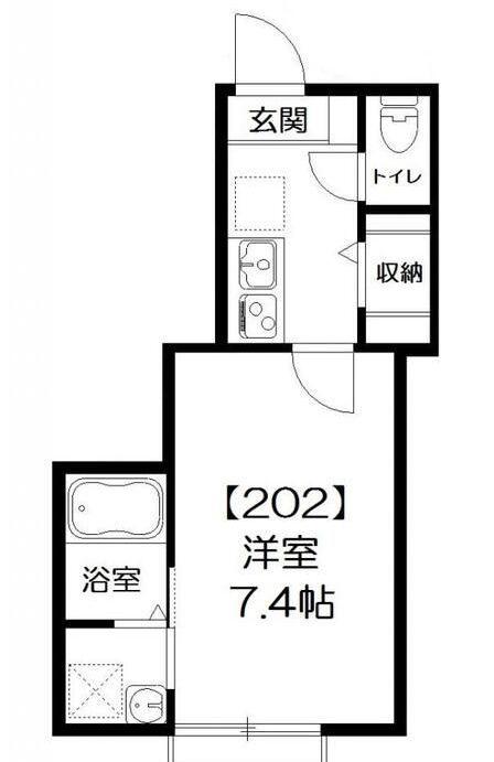 プランドール(1K/2階)の間取り写真