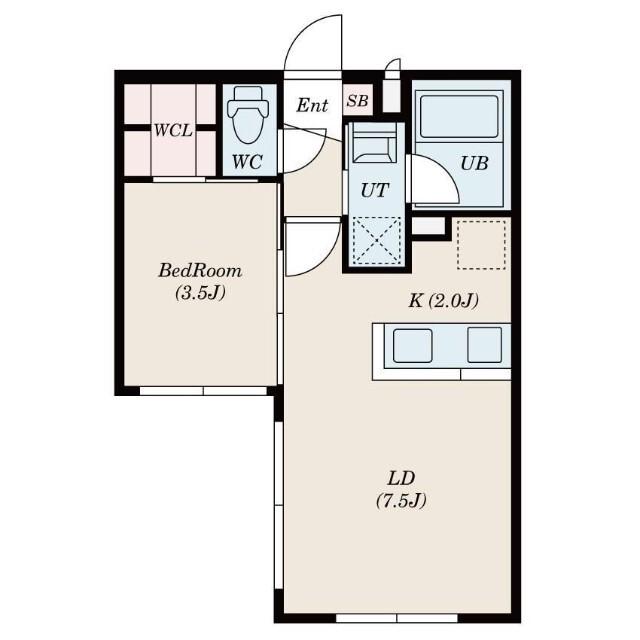 S-RESIDENCE厚別南(1LDK/4階)の間取り写真