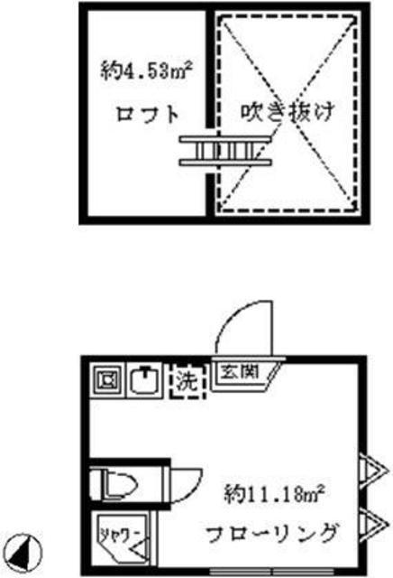 ソフィアスイング(ワンルーム/2階)の間取り写真